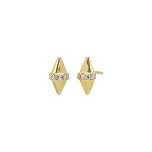Pave Double Spike Stud Earring