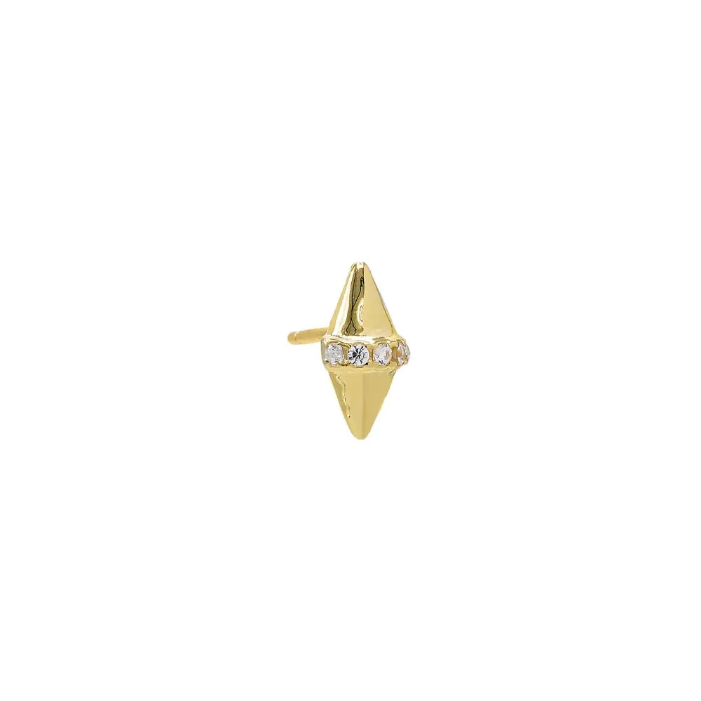 Pave Double Spike Stud Earring