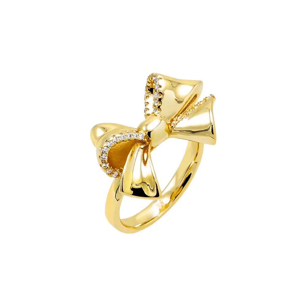 Pave Outlined Bow Tie Ring