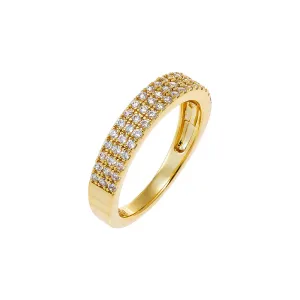 Pave Triple Row Eternity Band Ring