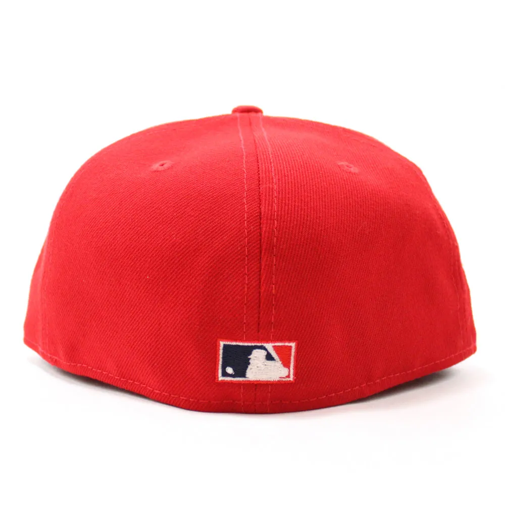 Peach Atlanta Braves 1995 World Series  New Era 59Fifty Fitted Hat (Glow in the Dark Red Green Under Brim)
