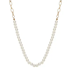 Pearl & 18K Gold-Plated Chain Link Necklace