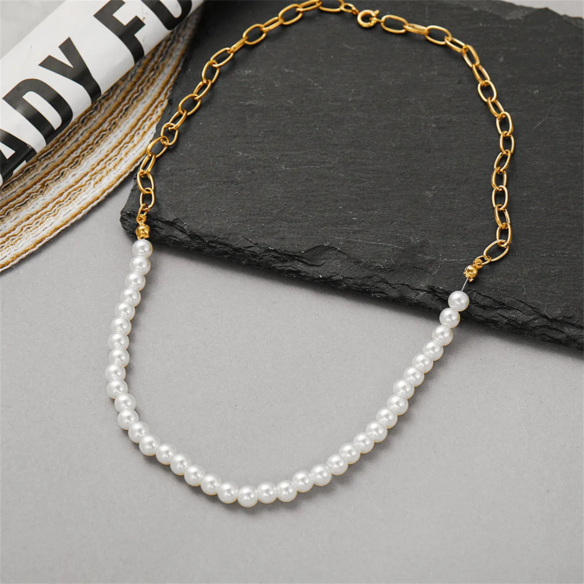 Pearl & 18K Gold-Plated Chain Link Necklace