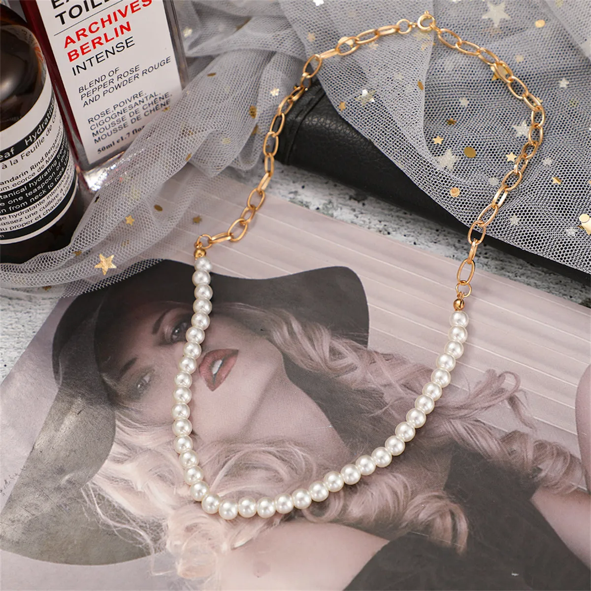 Pearl & 18K Gold-Plated Chain Link Necklace