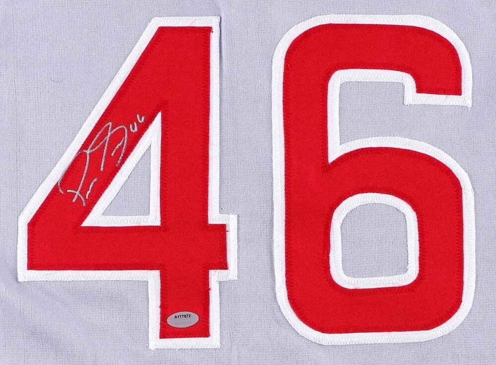 Pedro Strop Signed Chicago Cubs Jersey (Schwartz COA) 2016 Champion /Bullpen man