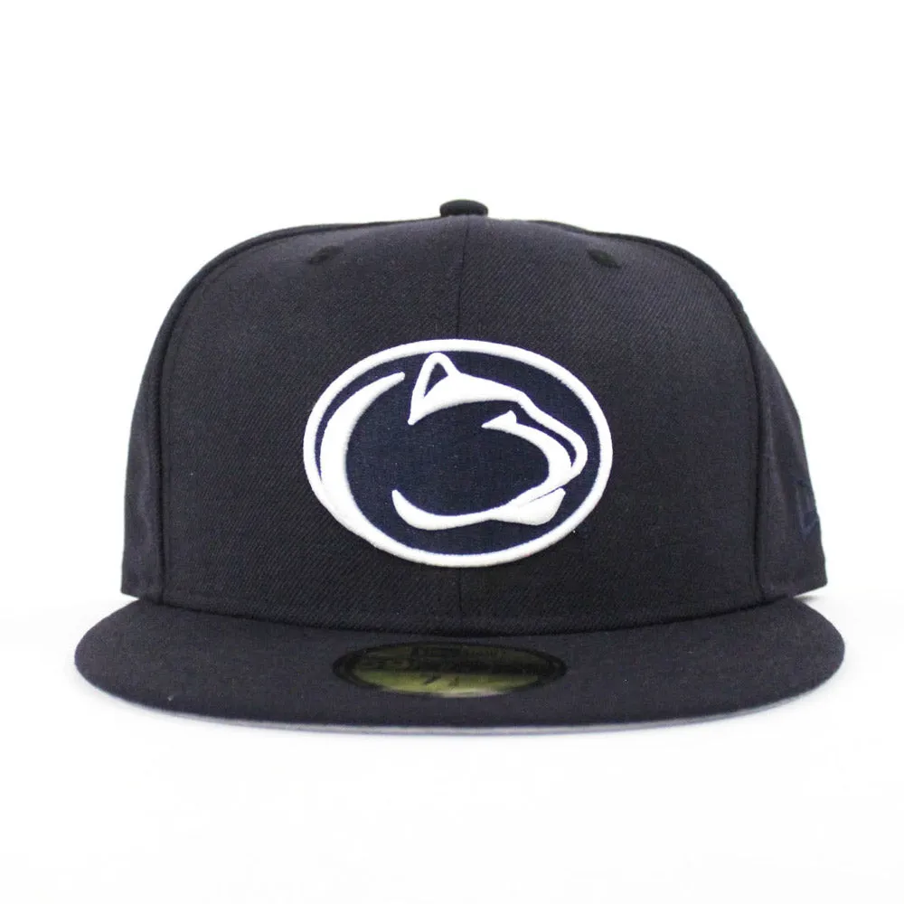 Pennsylvania State University New Era 59FIFTY Fitted Hat (Penn State NCAA Gray Under Brim)