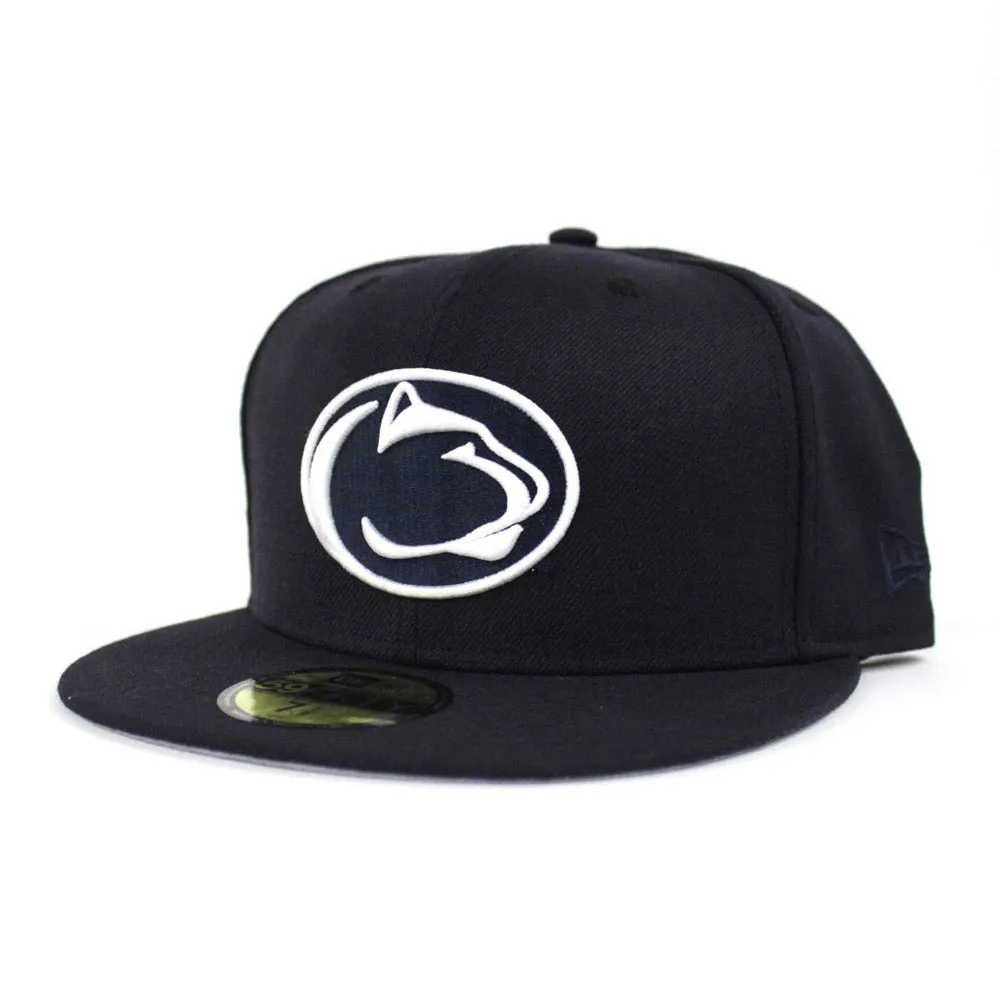 Pennsylvania State University New Era 59FIFTY Fitted Hat (Penn State NCAA Gray Under Brim)
