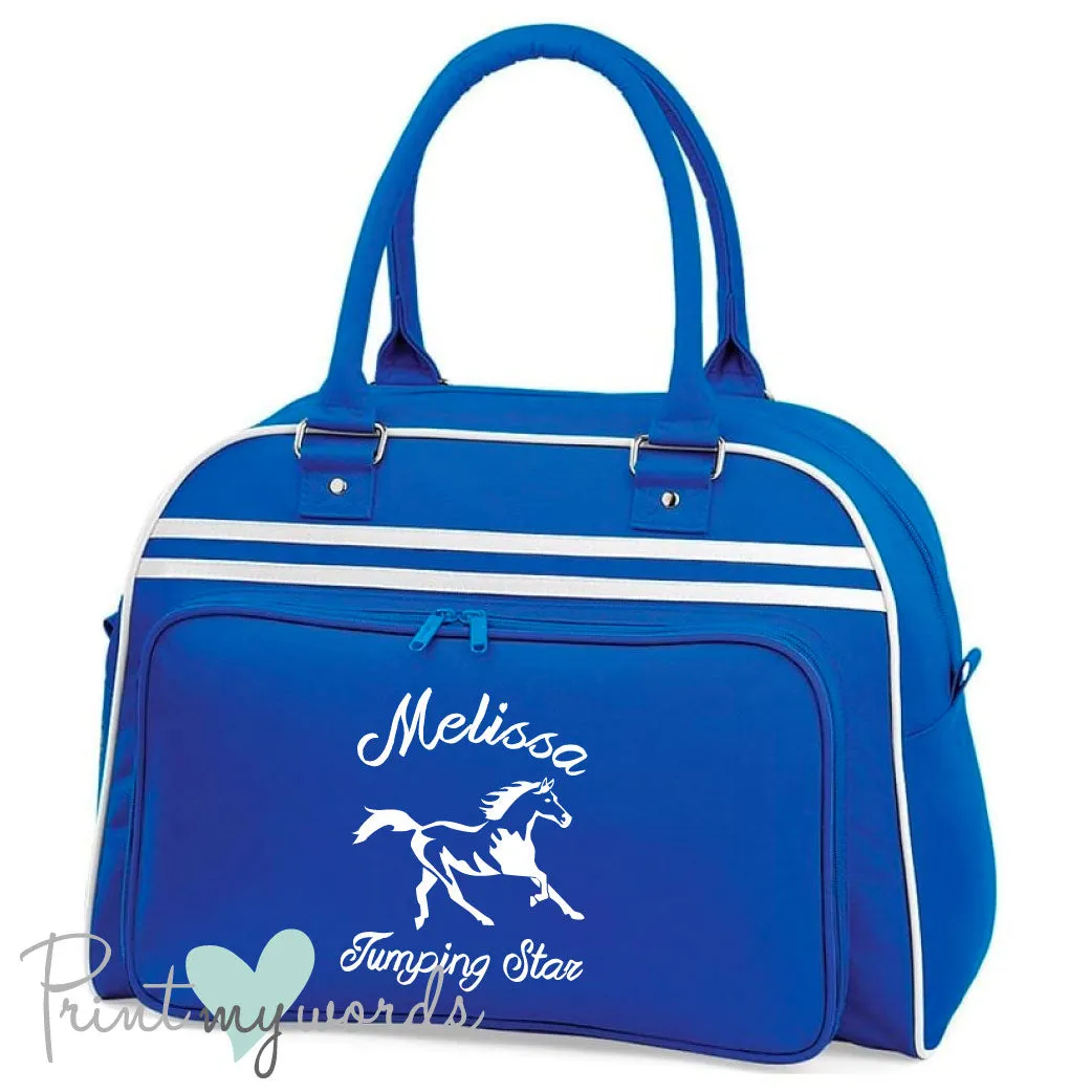 Personalised Equestrian Retro Bowling Bag - Abstract Design