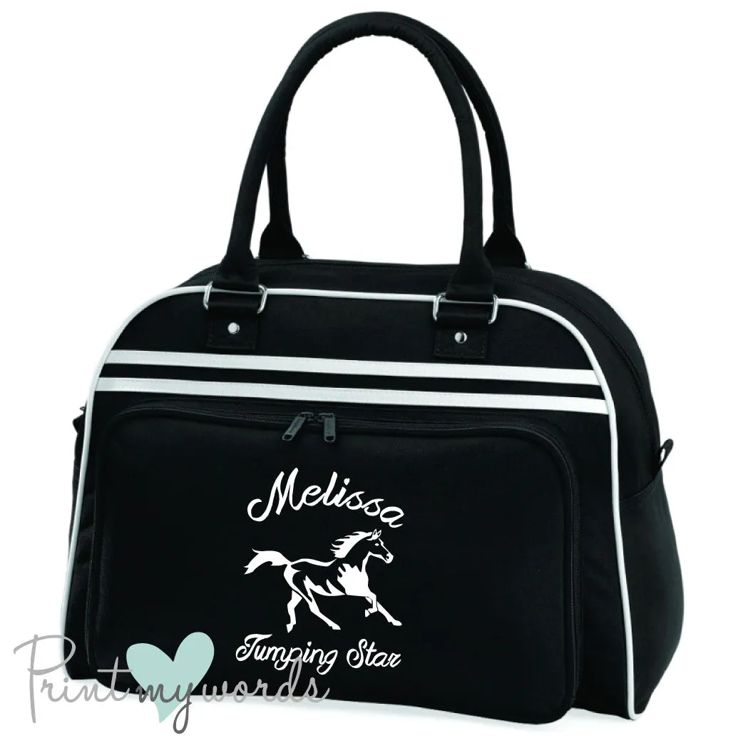 Personalised Equestrian Retro Bowling Bag - Abstract Design