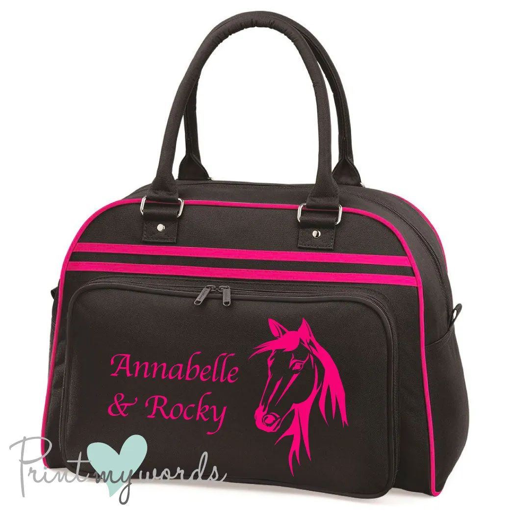 Personalised Equestrian Retro Bowling Bag - Horse Head Design