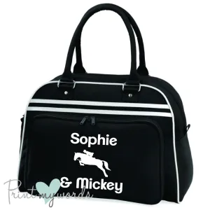 Personalised Equestrian Retro Bowling Bag - Jumping Design