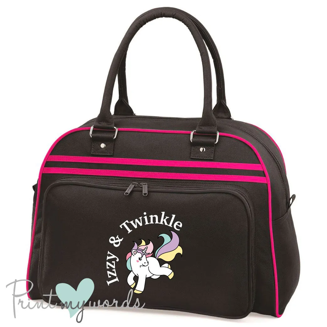 Personalised Equestrian Retro Bowling Bag - Unicorn Design