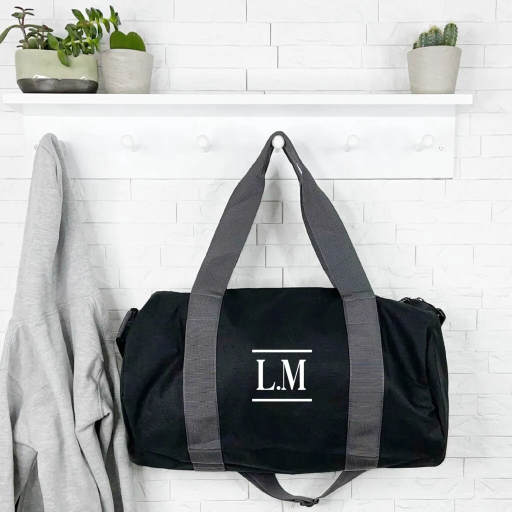 Personalised Mens Holdall Bag With Initials In Block