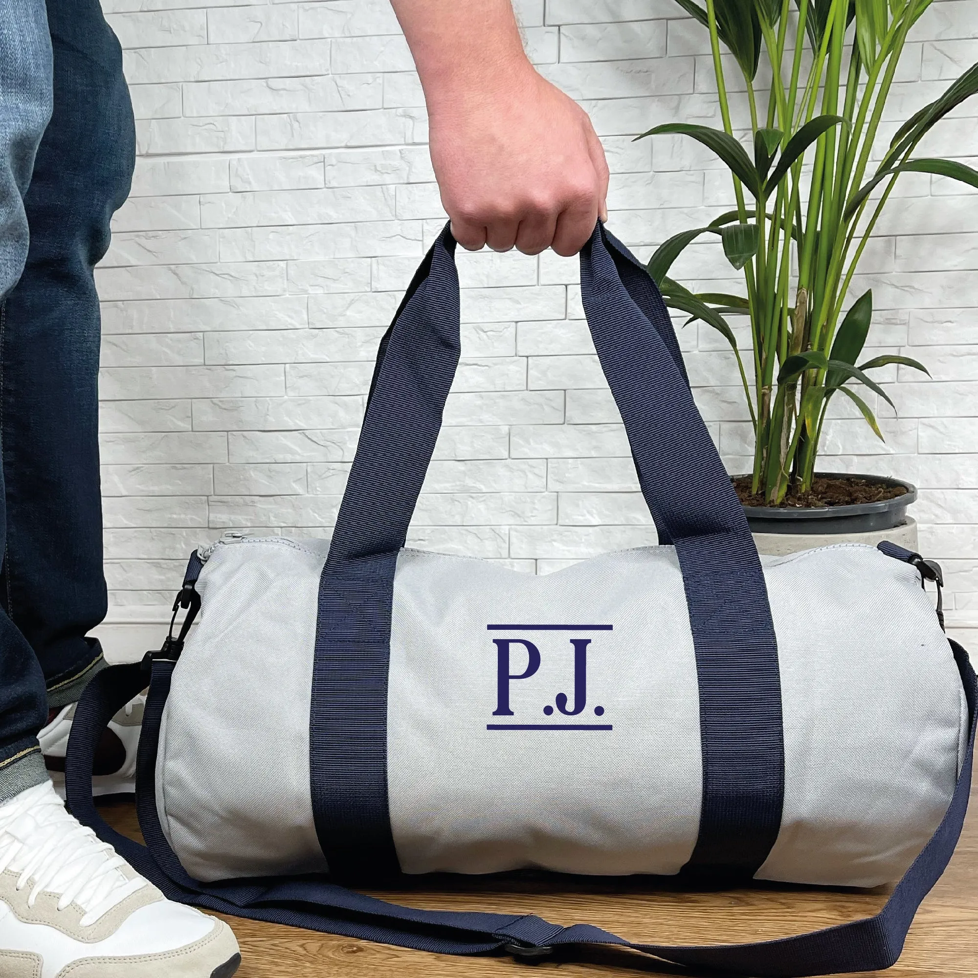 Personalised Mens Holdall Bag With Initials In Block