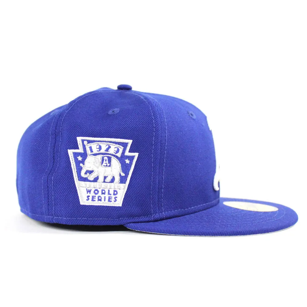 Philadelphia Athletics 1929 World Series 59Fifty New Era Fitted Hat (Blue Gray Under Brim)