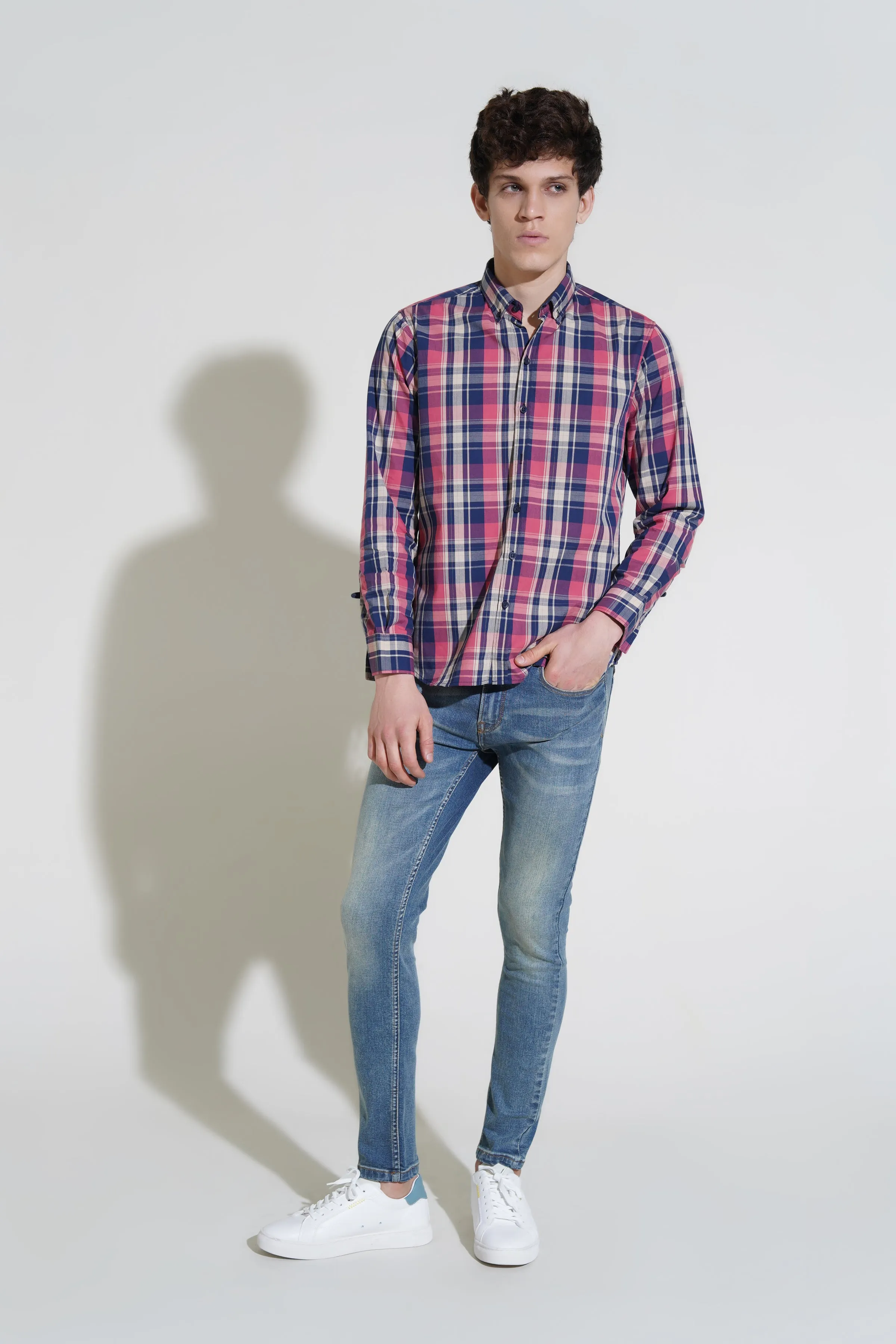 Pink Madras Check Shirt