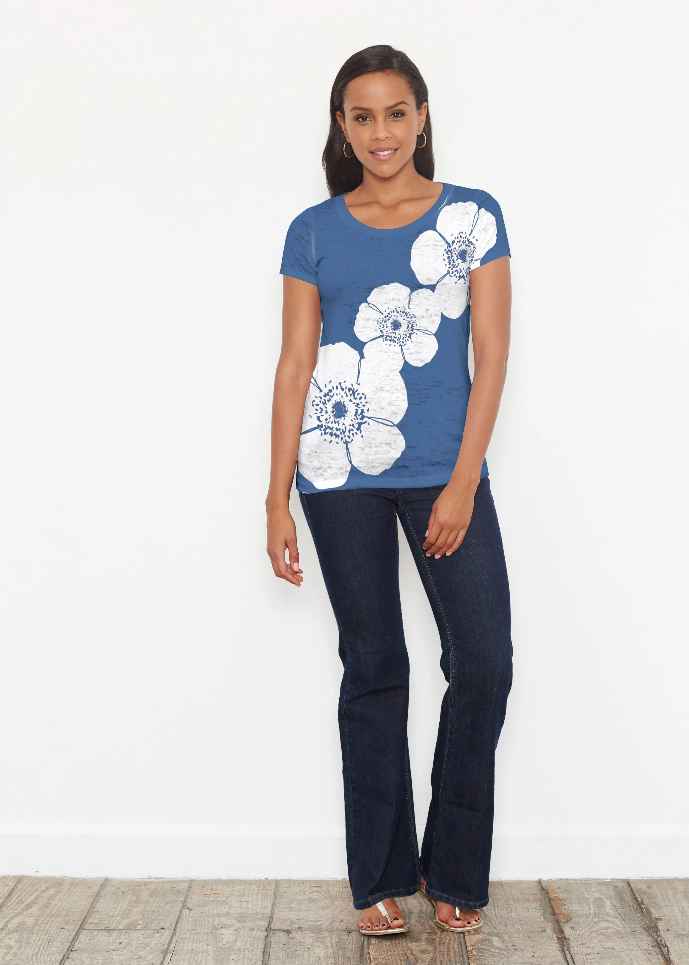 Poppy Navy (7013) ~ Signature Short Sleeve Scoop Shirt