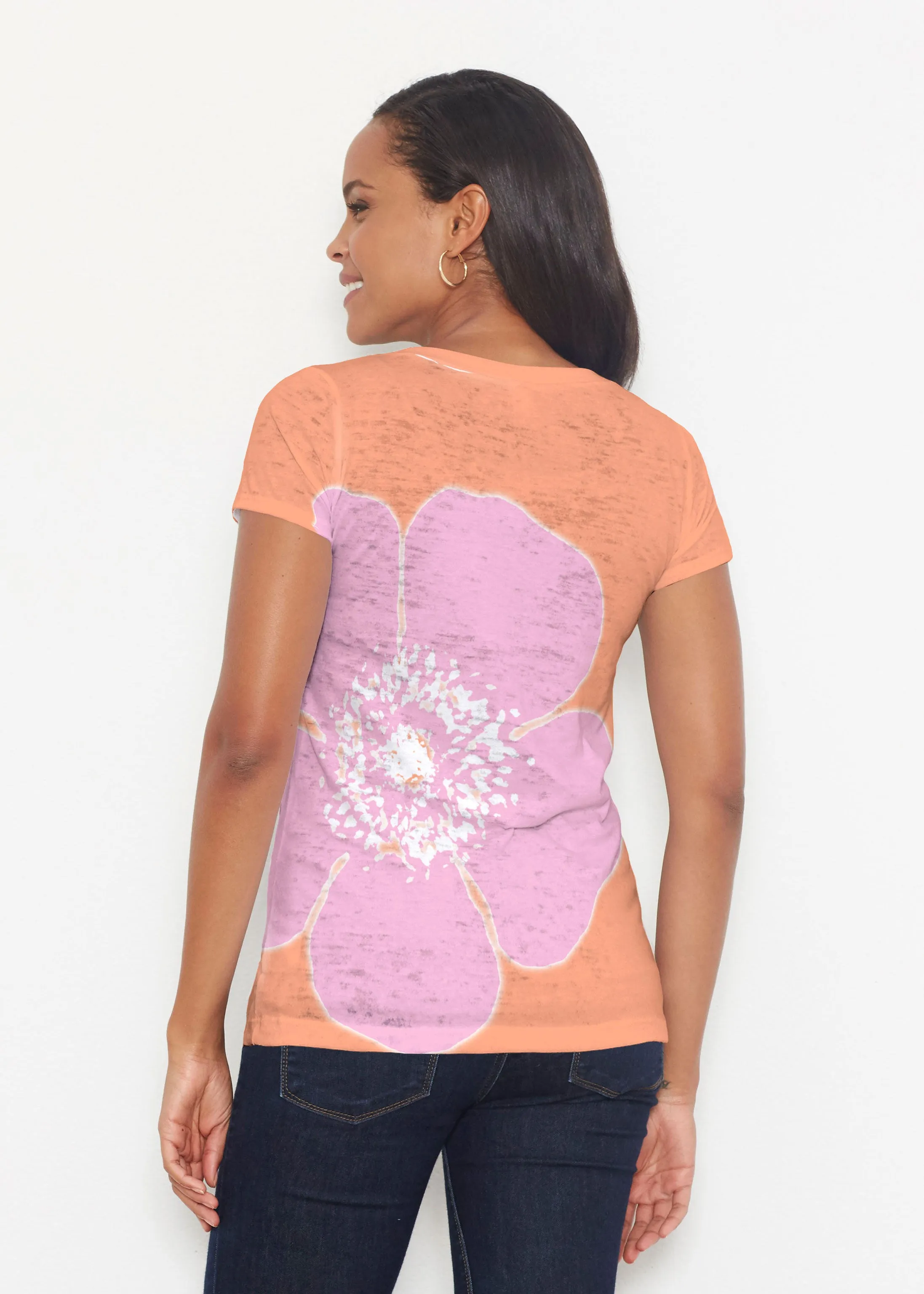 Poppy Orange-Pink (7108) ~ Signature Short Sleeve Scoop Shirt