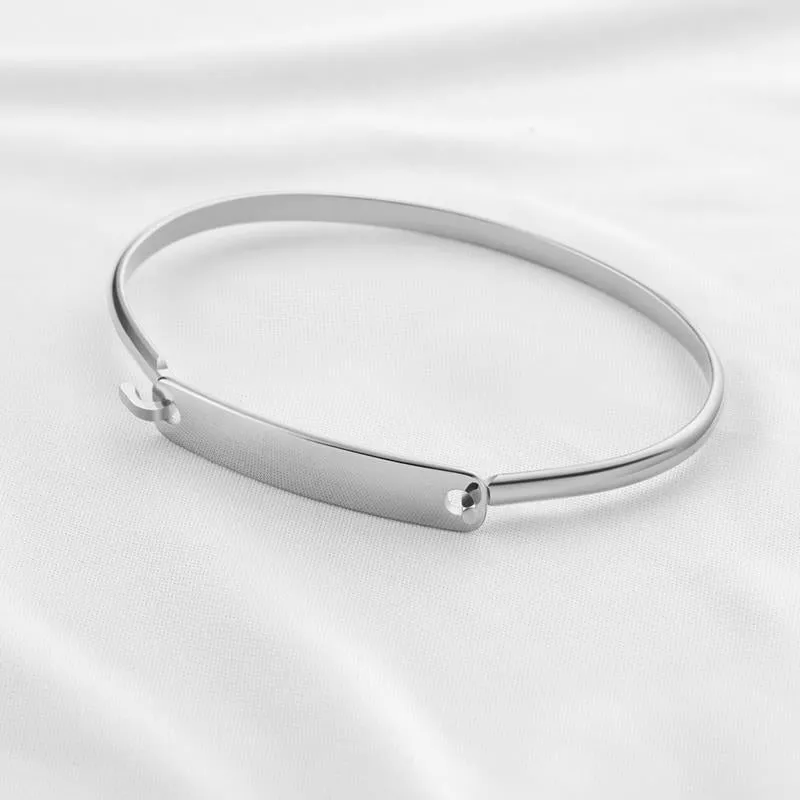 Premium Quality Stainless Steel Bracelet Openable With Personalized Name Engraved Bracelet for Men & Women