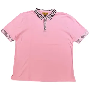 Prestige Pink Greek Key Polo Shirt