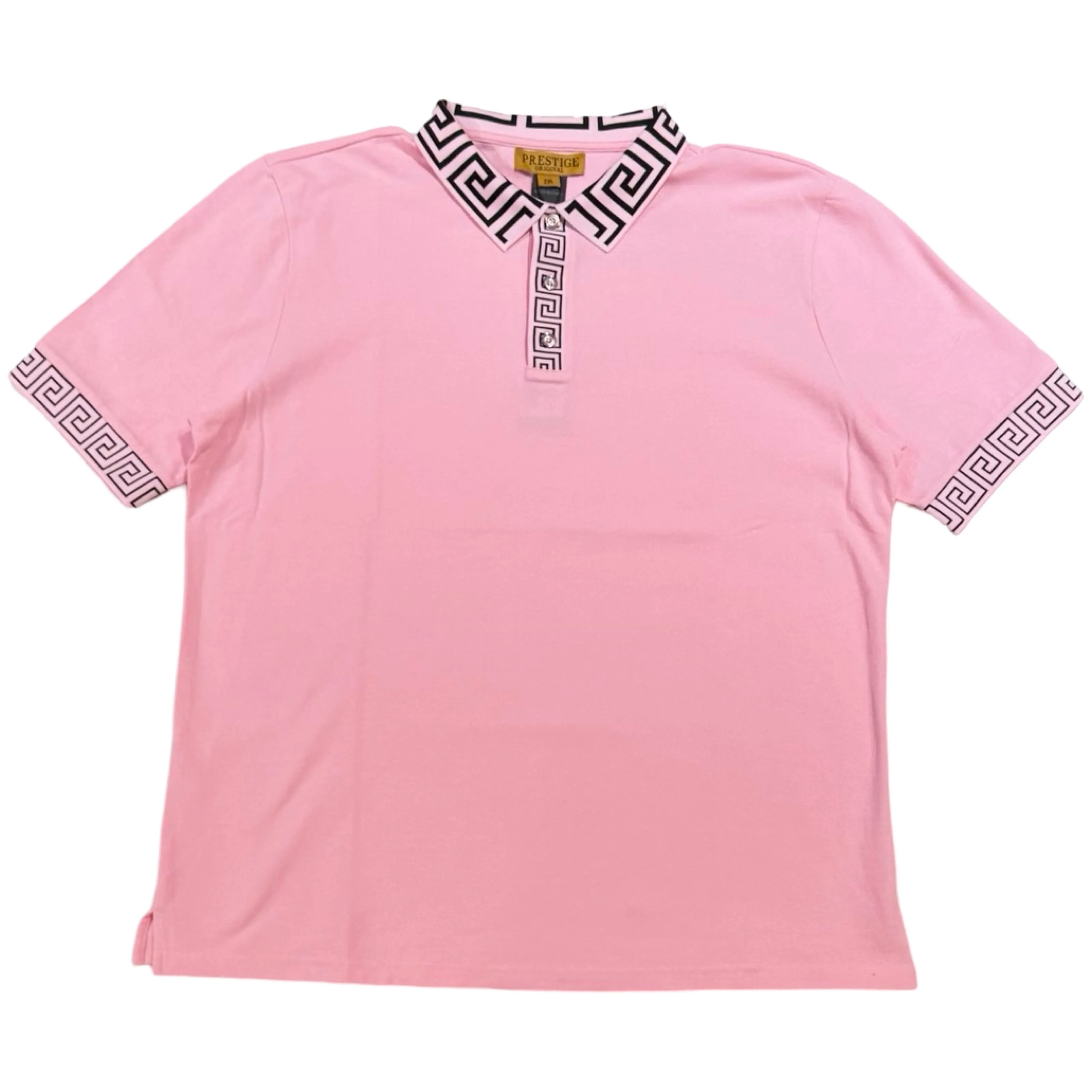 Prestige Pink Greek Key Polo Shirt