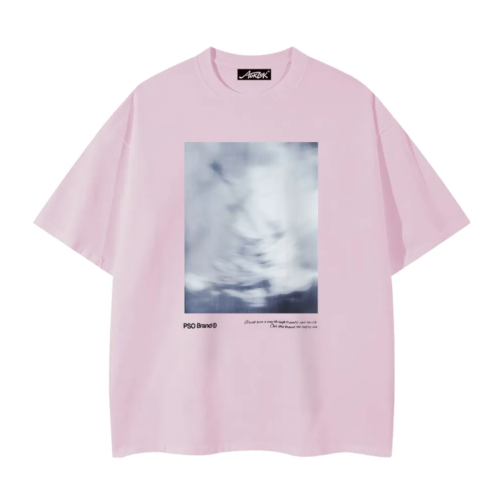 Pure Cotton 260G Blurred Landscape Print T-Shirt