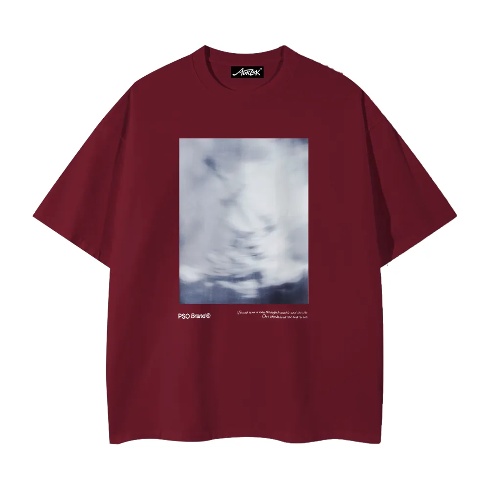 Pure Cotton 260G Blurred Landscape Print T-Shirt