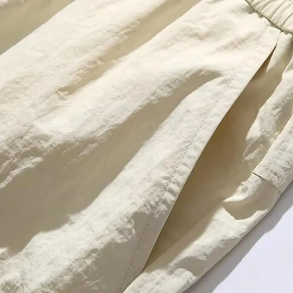 "Retro Solid Color All-Match Cargo" Shorts
