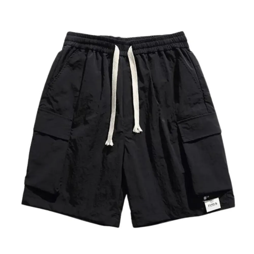 "Retro Solid Color All-Match Cargo" Shorts