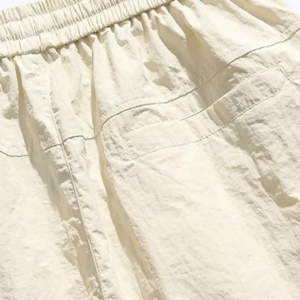 "Retro Solid Color All-Match Cargo" Shorts