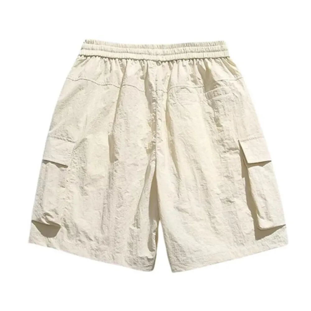 "Retro Solid Color All-Match Cargo" Shorts