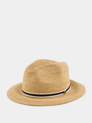 Raffia Wide-Brim Fedora Hat