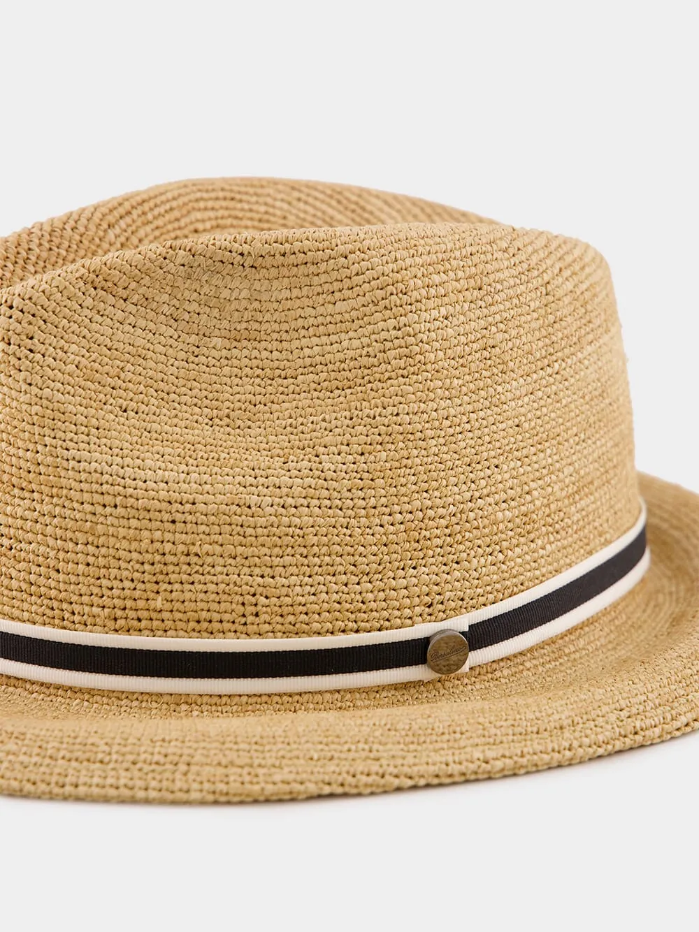 Raffia Wide-Brim Fedora Hat