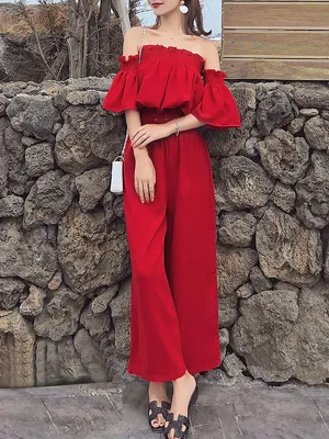 Red Top And Pant Co-Ord Set