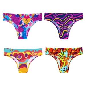 Retro Bundle - Ladies Seamless Brazilian Briefs 4 Pack Bundle