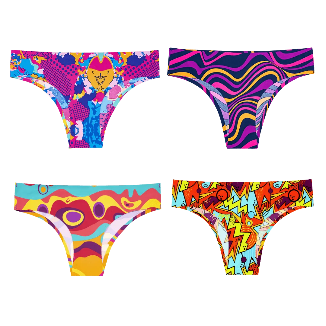Retro Bundle - Ladies Seamless Brazilian Briefs 4 Pack Bundle