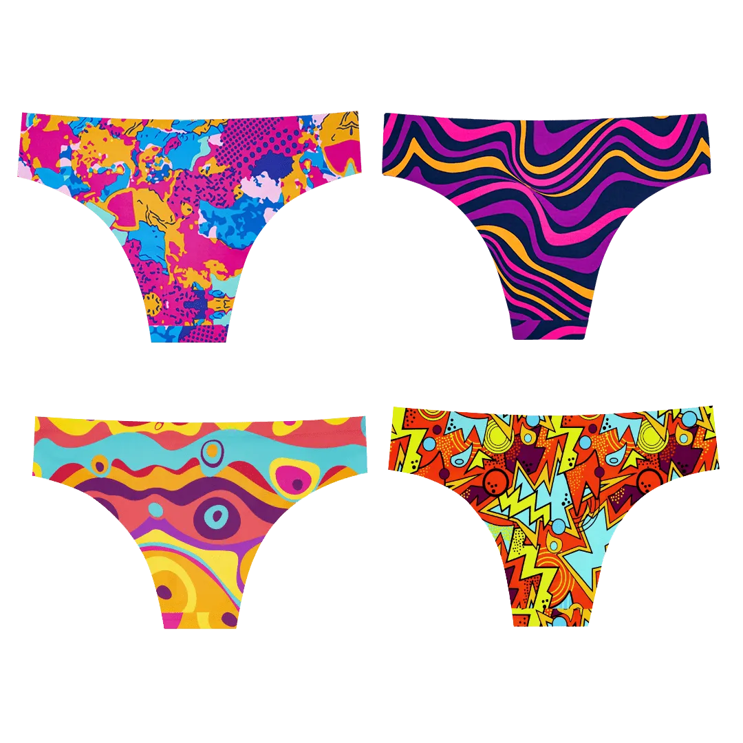 Retro Bundle - Ladies Seamless Brazilian Briefs 4 Pack Bundle