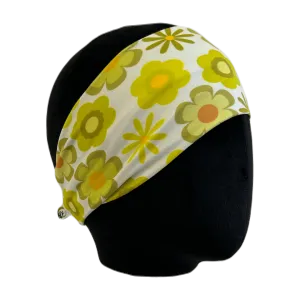 Retro Chartreuse Floral Stretch Headband