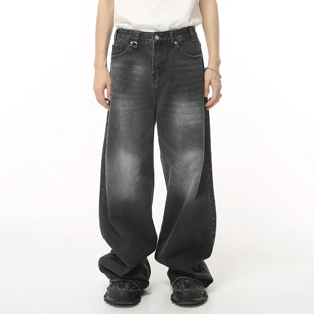 Retro Clean-Fit Distressed Loose Jeans