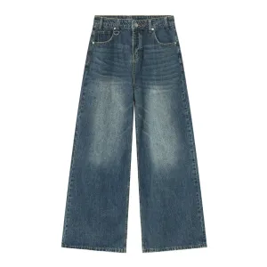 Retro Clean-Fit Distressed Loose Jeans