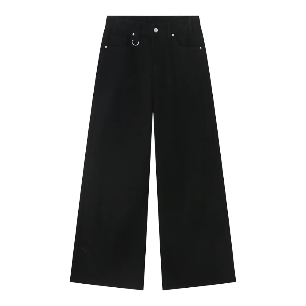 Retro Clean-Fit Distressed Loose Jeans