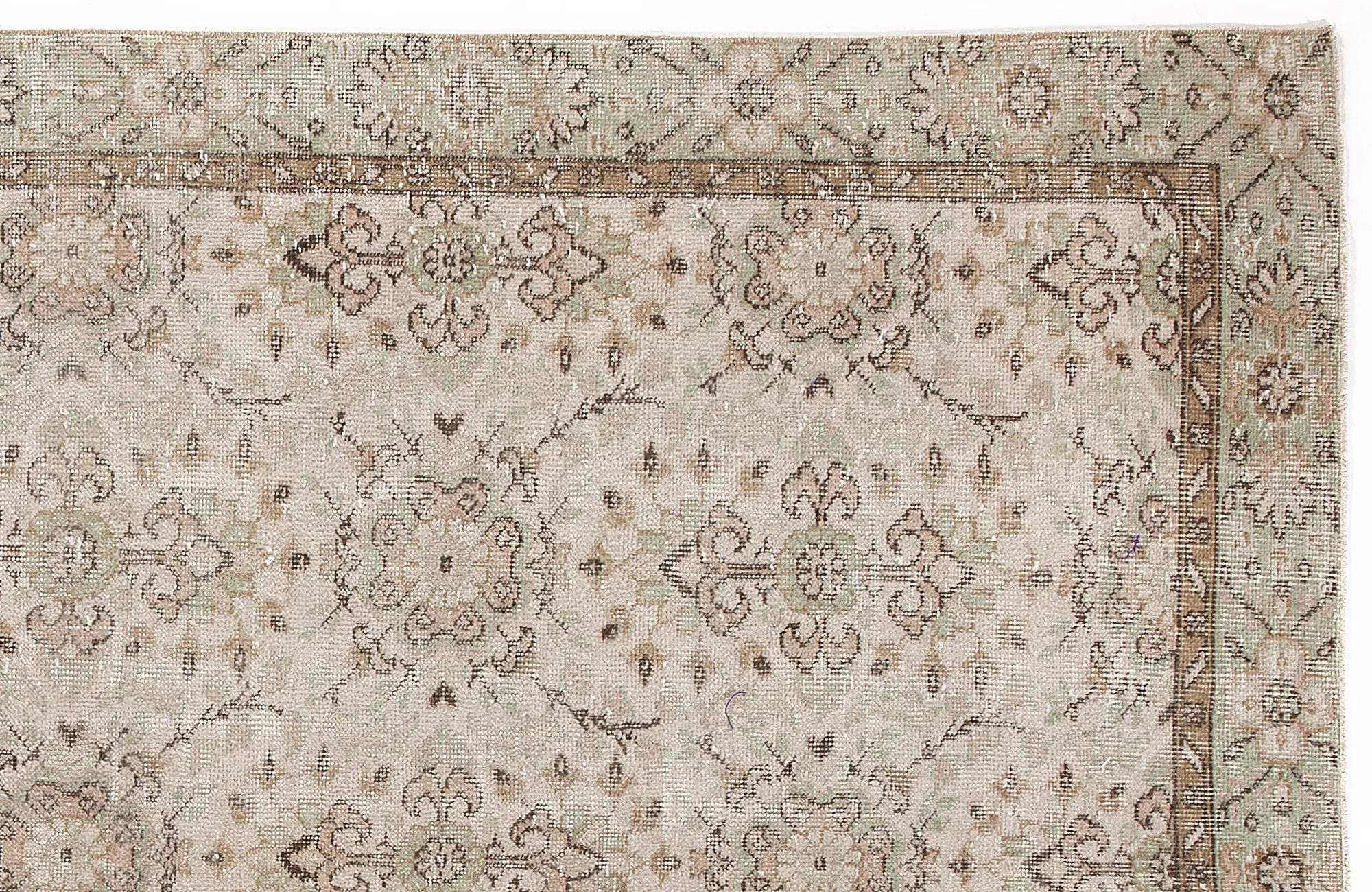 Retro Design Beige Over Dyed Vintage Rug 5'10'' x 9'2'' ft 178 x 280 cm