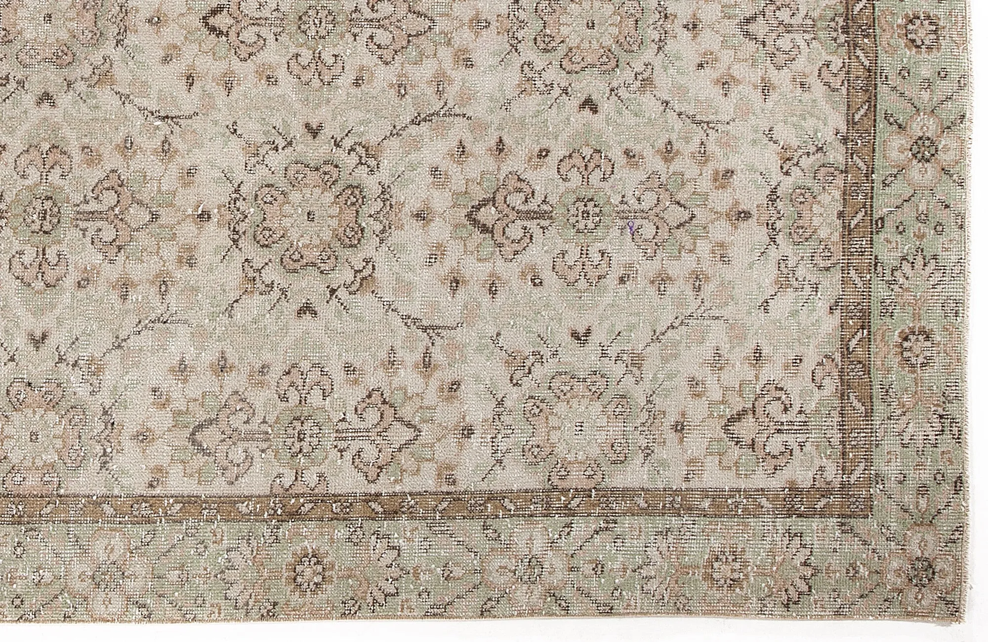 Retro Design Beige Over Dyed Vintage Rug 5'10'' x 9'2'' ft 178 x 280 cm