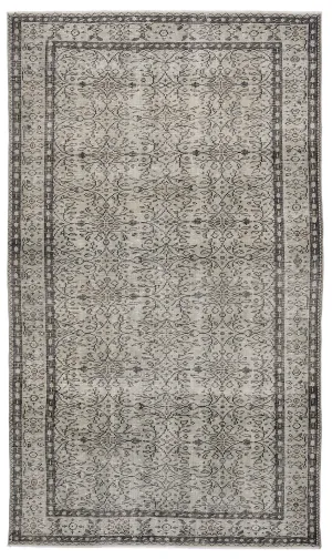 Retro Design Beige Over Dyed Vintage Rug 5'5'' x 8'12'' ft 164 x 274 cm
