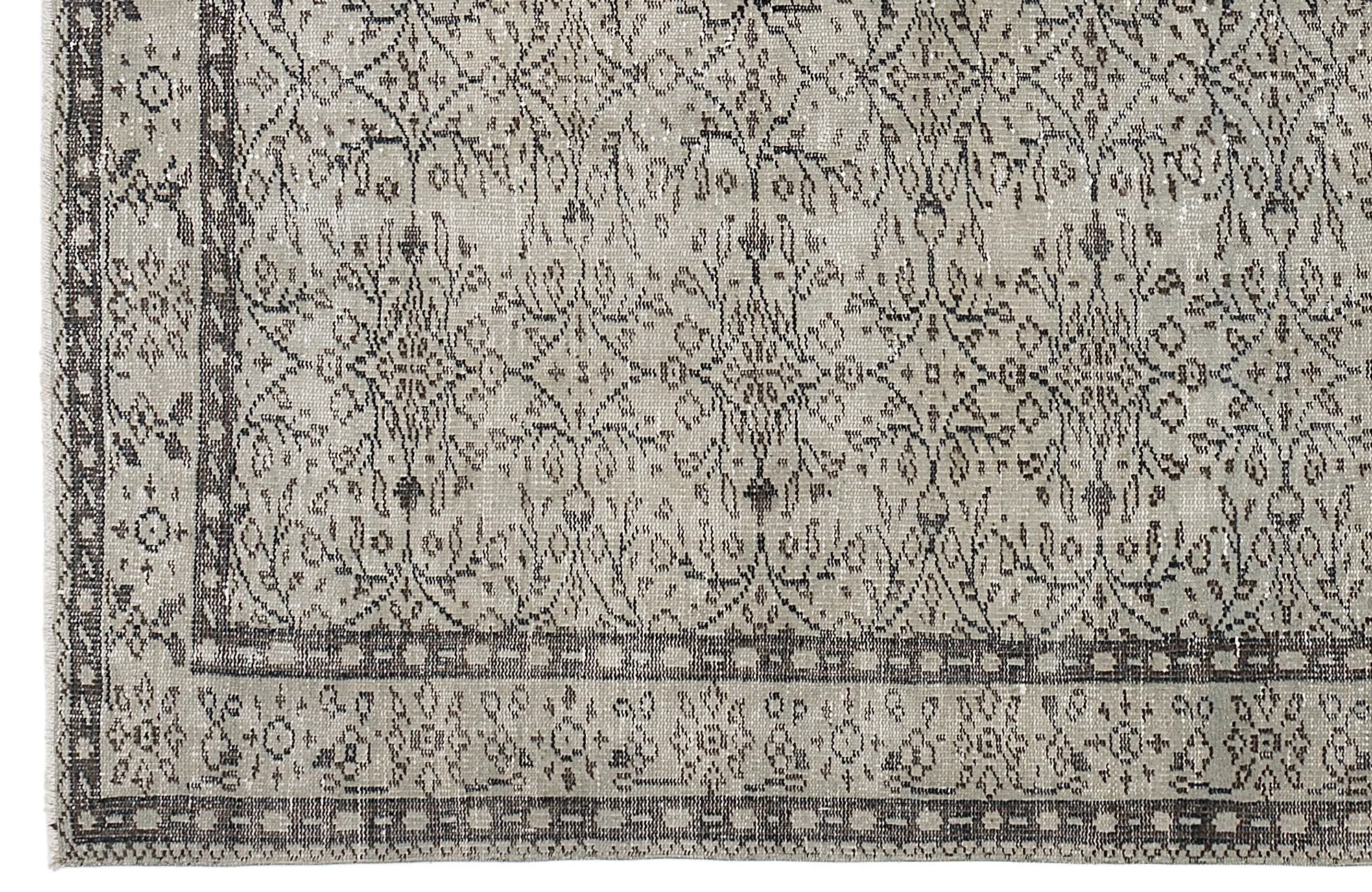 Retro Design Beige Over Dyed Vintage Rug 5'5'' x 8'12'' ft 164 x 274 cm