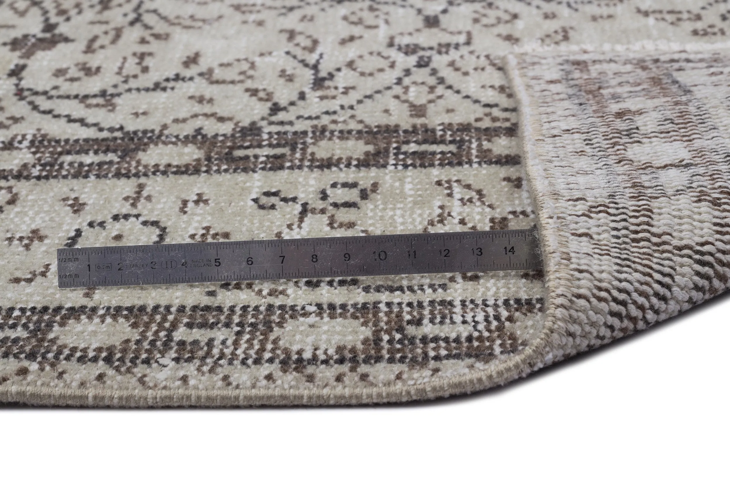 Retro Design Beige Over Dyed Vintage Rug 5'5'' x 8'12'' ft 164 x 274 cm