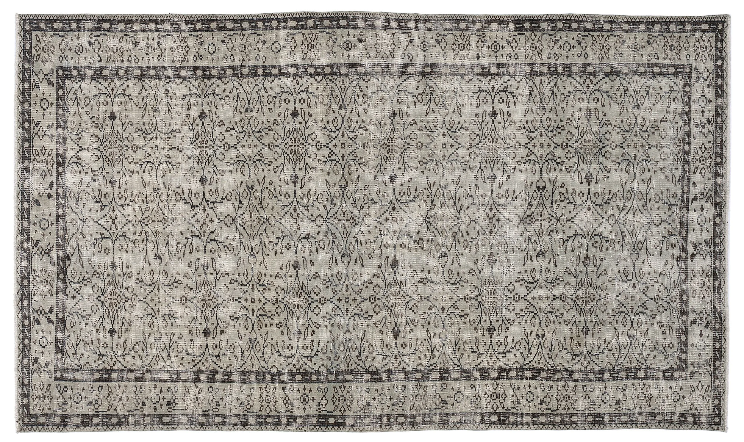 Retro Design Beige Over Dyed Vintage Rug 5'5'' x 8'12'' ft 164 x 274 cm