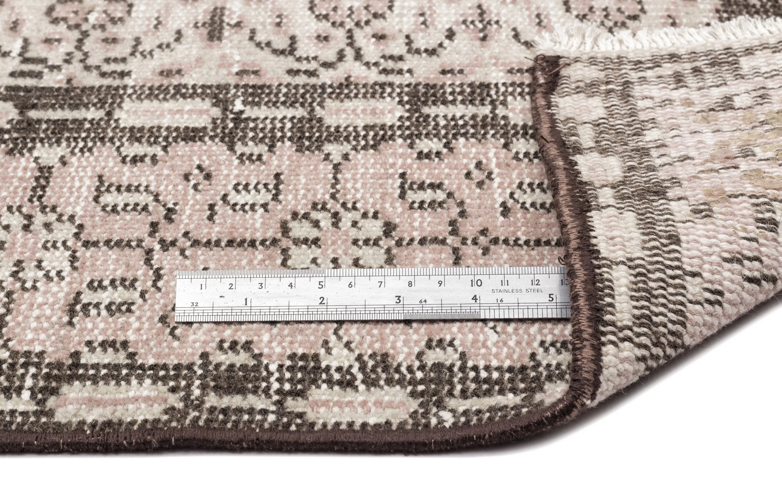 Retro Design Beige Over Dyed Vintage Rug 5'7'' x 9'2'' ft 170 x 280 cm