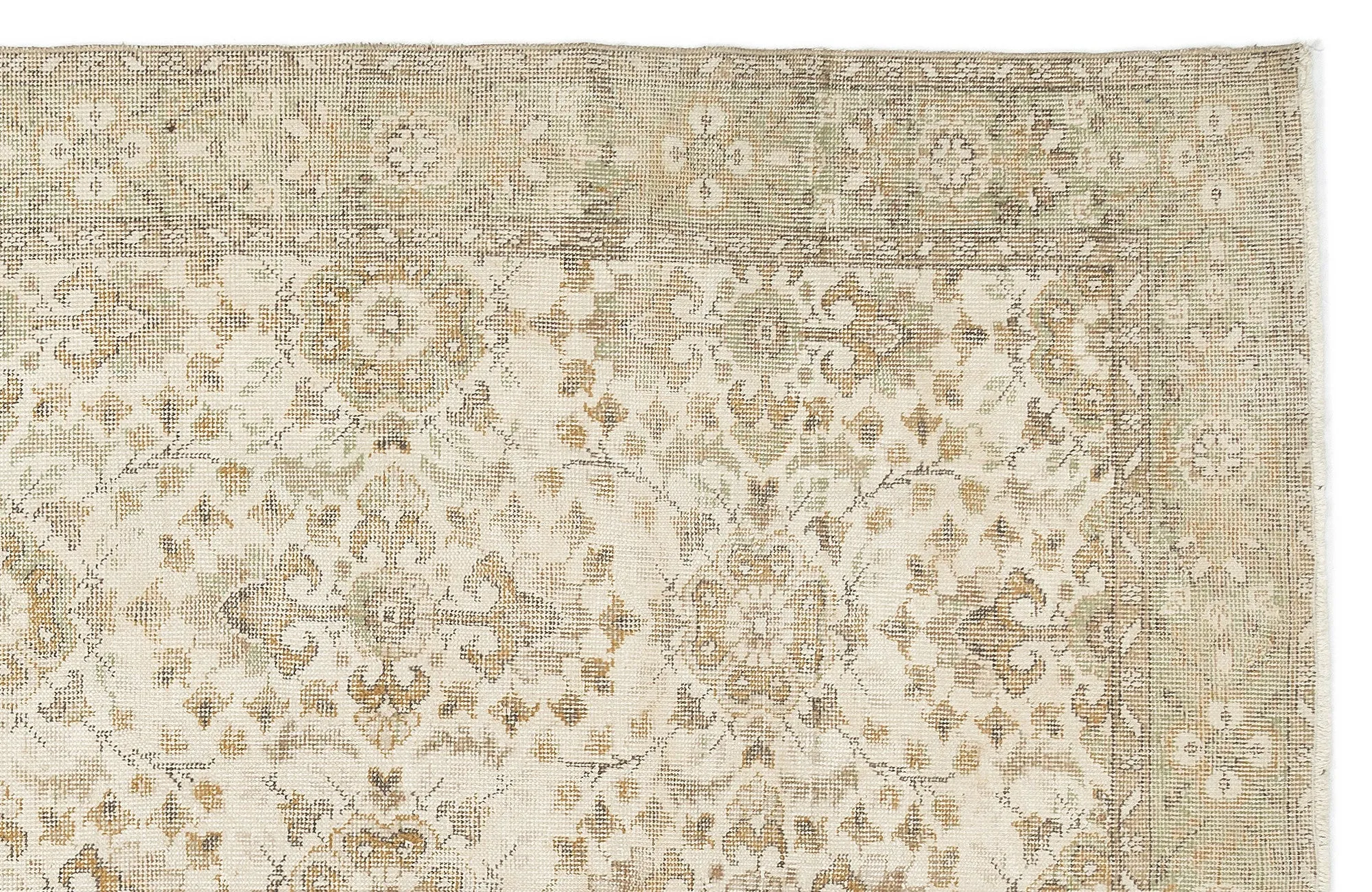 Retro Design Beige Over Dyed Vintage Rug 6'1'' x 10'0'' ft 186 x 305 cm
