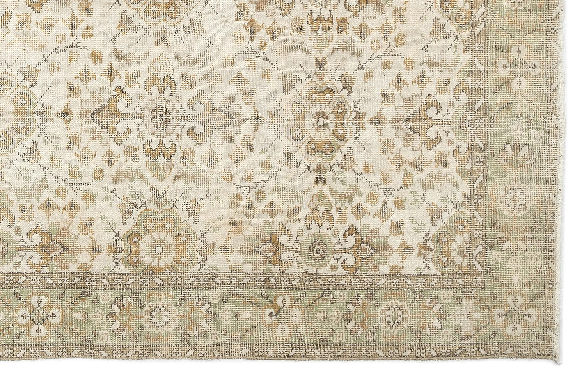 Retro Design Beige Over Dyed Vintage Rug 6'1'' x 10'0'' ft 186 x 305 cm